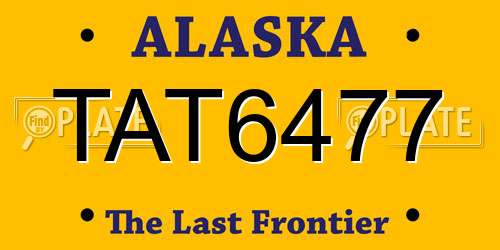 TAT6477 Alaska License Plate