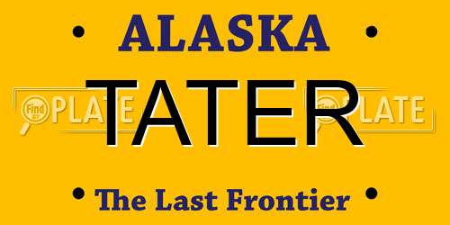 TATER Alaska License Plate