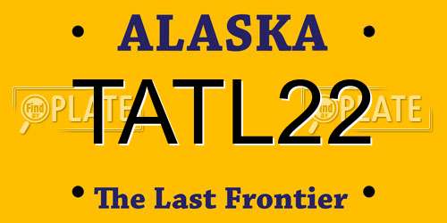TATL22 Alaska License Plate