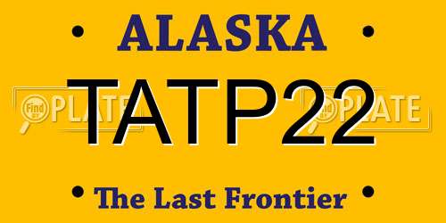 TATP22 Alaska License Plate