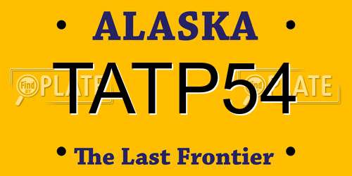 TATP54 Alaska License Plate
