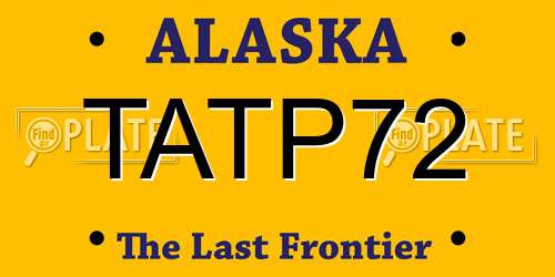 TATP72 Alaska License Plate