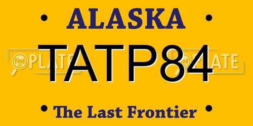 TATP84 Alaska License Plate