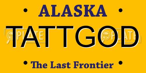 TATTGOD Alaska License Plate
