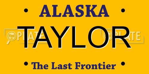 TAYLOR Alaska License Plate