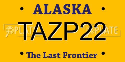 TAZP22 Alaska License Plate