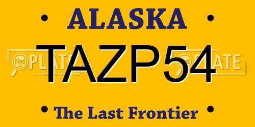 TAZP54 Alaska License Plate