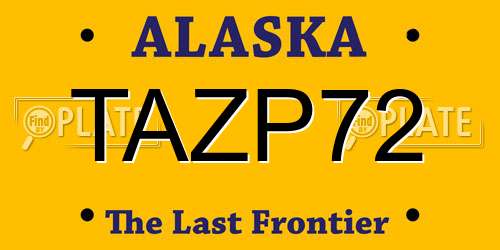 TAZP72 Alaska License Plate