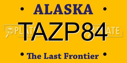 TAZP84 Alaska License Plate