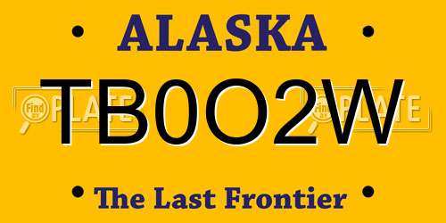 TB0O2W Alaska License Plate