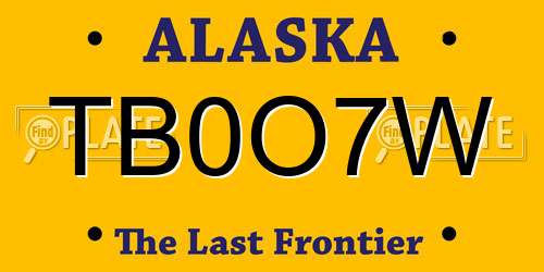 TB0O7W Alaska License Plate