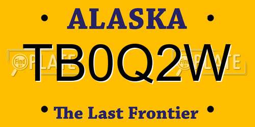 TB0Q2W Alaska License Plate