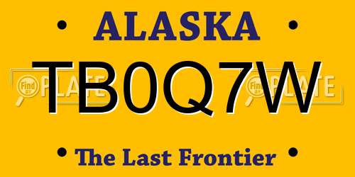 TB0Q7W Alaska License Plate