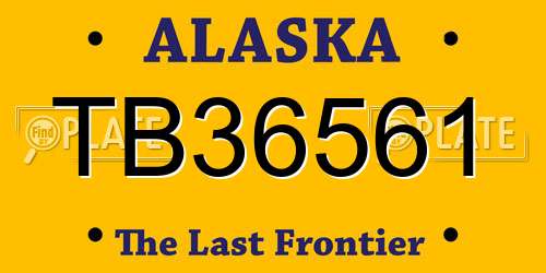 TB36561 Alaska License Plate