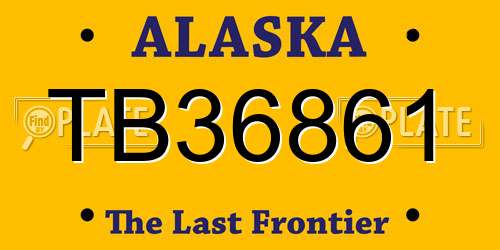 TB36861 Alaska License Plate
