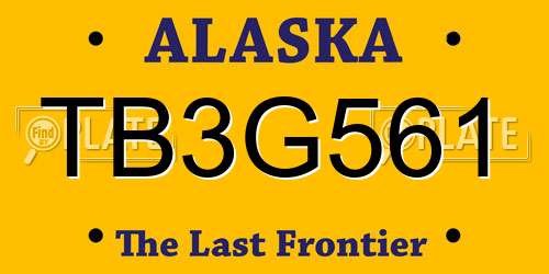 TB3G561 Alaska License Plate