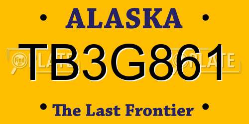 TB3G861 Alaska License Plate