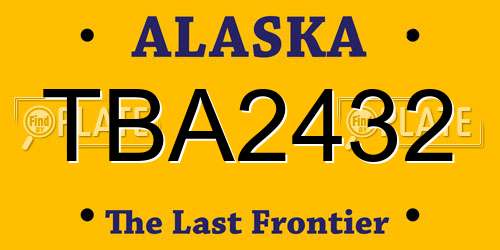 TBA2432 Alaska License Plate