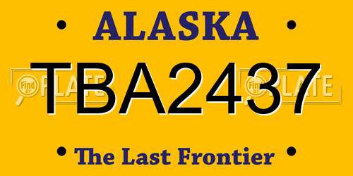 TBA2437 Alaska License Plate