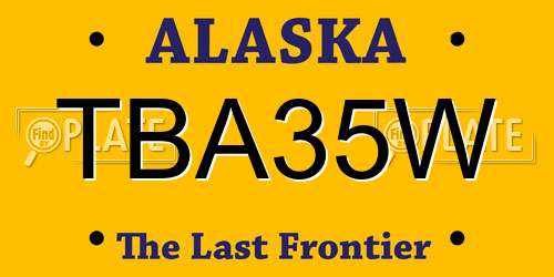 TBA35W Alaska License Plate