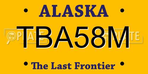 TBA58M Alaska License Plate