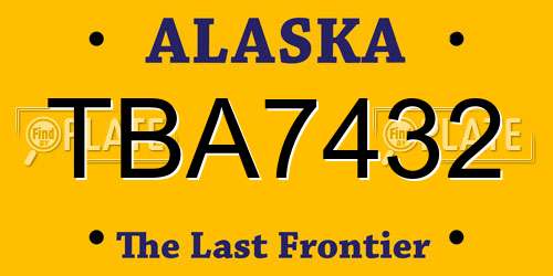 TBA7432 Alaska License Plate