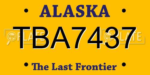 TBA7437 Alaska License Plate