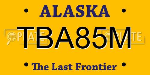 TBA85M Alaska License Plate