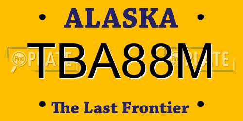 TBA88M Alaska License Plate
