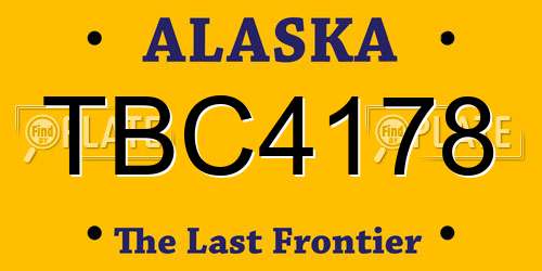 TBC4178 Alaska License Plate