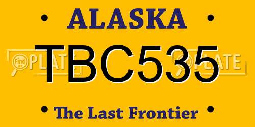 TBC535 Alaska License Plate