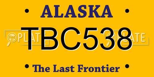 TBC538 Alaska License Plate