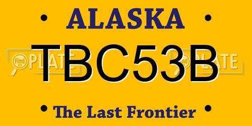 TBC53B Alaska License Plate