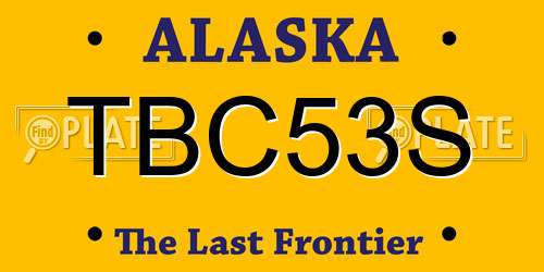 TBC53S Alaska License Plate