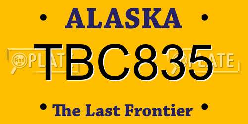 TBC835 Alaska License Plate