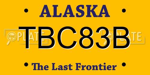 TBC83B Alaska License Plate