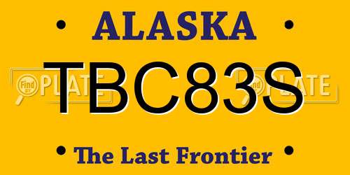 TBC83S Alaska License Plate