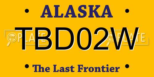 TBD02W Alaska License Plate