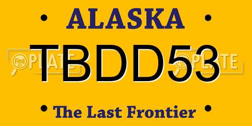 TBDD53 Alaska License Plate