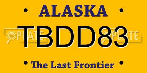 TBDD83 Alaska License Plate