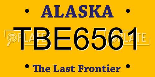TBE6561 Alaska License Plate