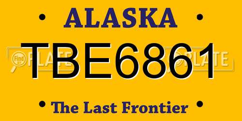 TBE6861 Alaska License Plate