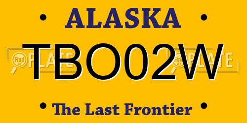 TBO02W Alaska License Plate