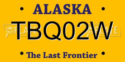 TBQ02W Alaska License Plate