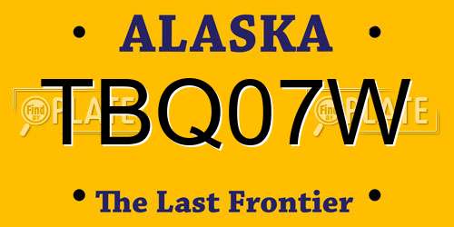TBQ07W Alaska License Plate