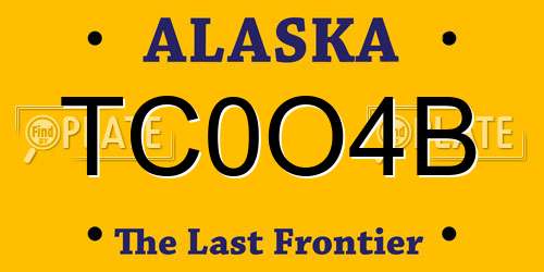 TC0O4B Alaska License Plate