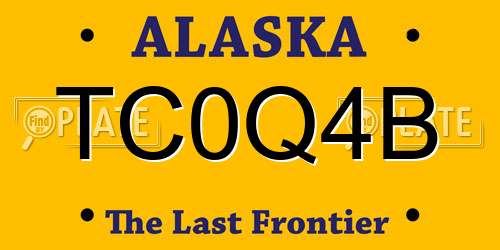 TC0Q4B Alaska License Plate