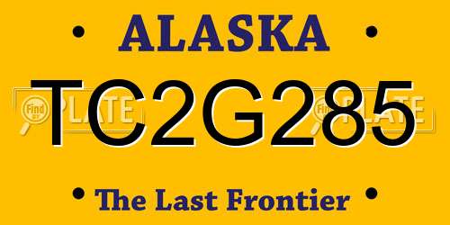 TC2G285 Alaska License Plate