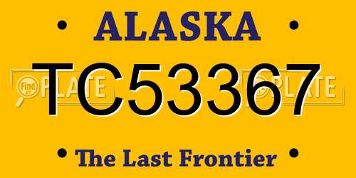 TC53367 Alaska License Plate