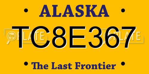 TC8E367 Alaska License Plate